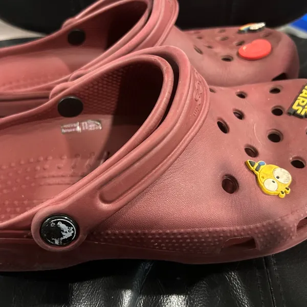 CROCS women’s  Sandals - Maroon with Fun Charms - Image 6