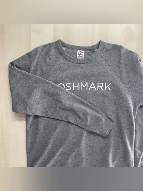 UNISEX Poshmark Gray Crewneck Sweatshirt XL soft loose fit merch delta fleece - Image 3