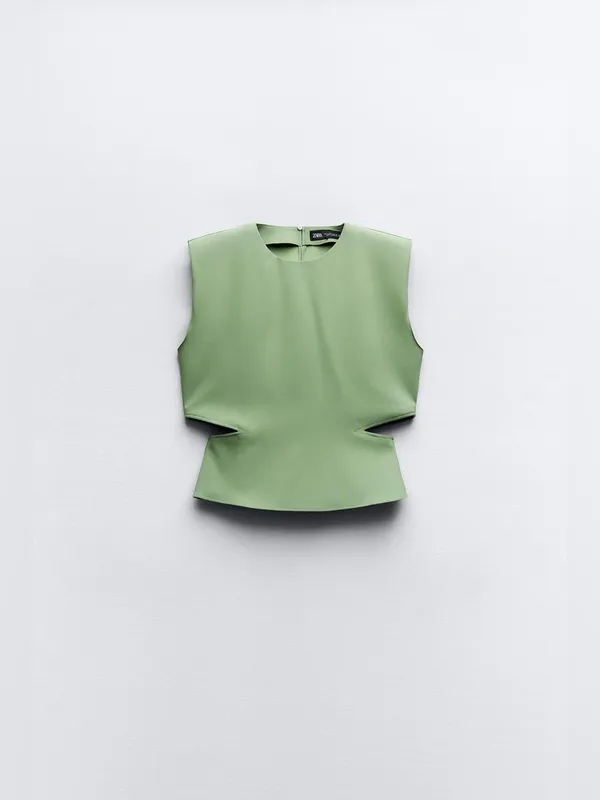 Zara, Crepe Cut-Out Top Size Small - Image 7