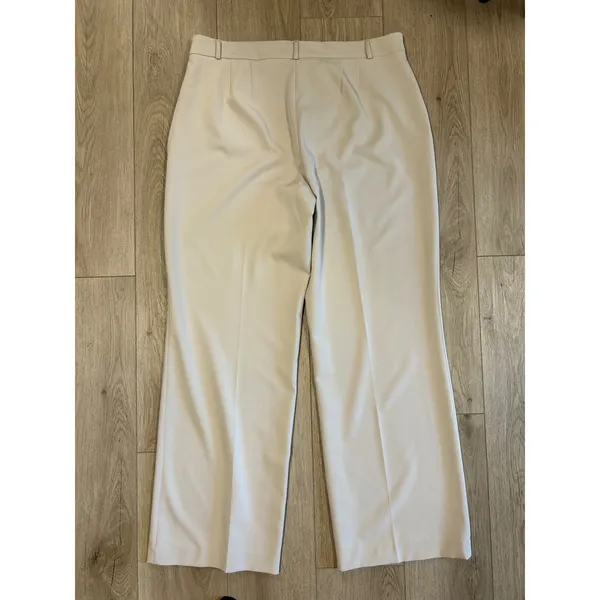White House Black Market WHBM Luna Wide Leg Pants Ecru Beige Size 18L Long Tall‎ - Image 5