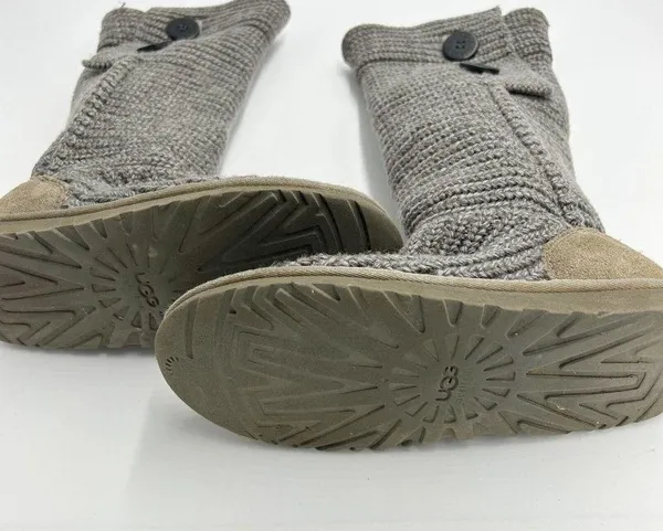 UGG Australia Cardy Classic Knit Tall Sweater Boots Gray Women Size 7 - Image 4