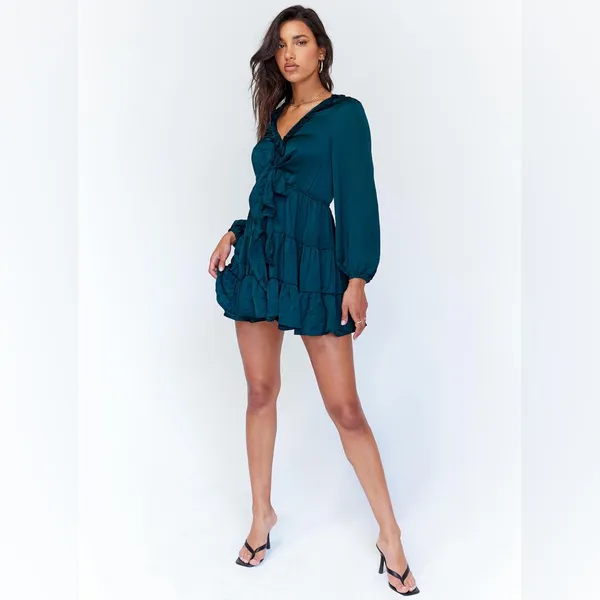 Princess Polly Randi Mini Dress in Teal Size 6 - Image 5