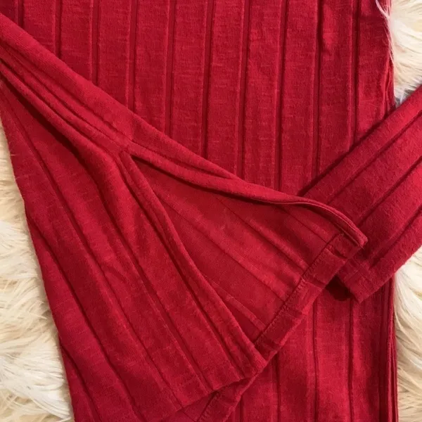 Anthropologie Ribbed Slide Slit Tunic Red New NWOT - Small - Image 12