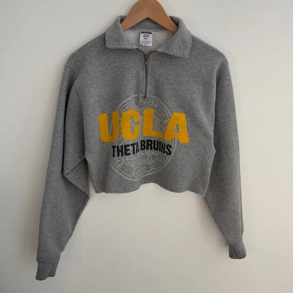 UCLA Fraternity Long Sleeve Cropped Top - Image 4