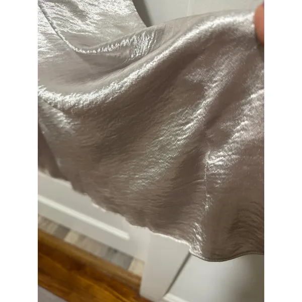 re:named Silver Metallic High Slit Maxi Wrap Skirt Small Evening Party size sm - Image 8