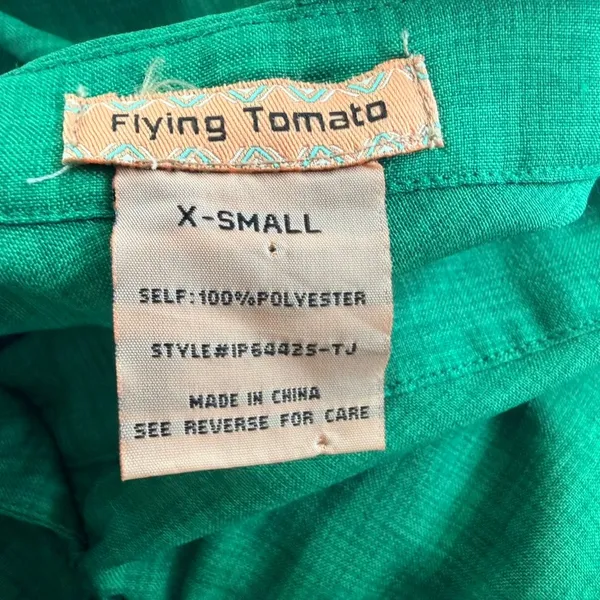 Flying Tomato Bright Green Jumpsuit Size XS Romper One Piece Sleeveless - Image 5