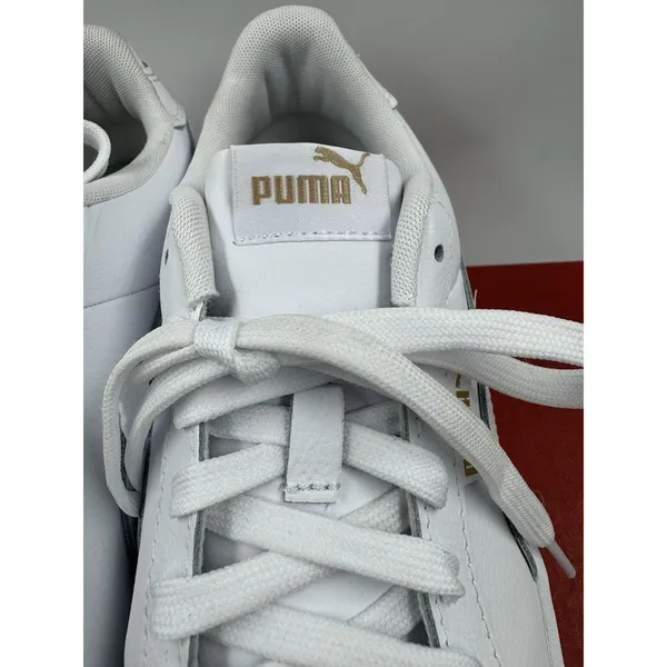 PUMA Court Sneaker, White, Women's Casual Low Top Leather Shoes Size 10 - Image 4
