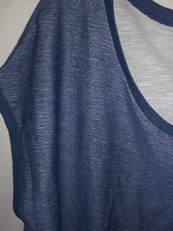 Old Navy XXL Denim Look Stretch Capped Sleeve Top Plus - Image 3