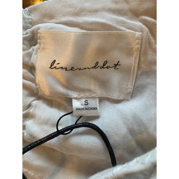 Line &‎ Dot Charlotte Dress Women Small White Eyelet Embroidered Midi NWT Boho - Image 12