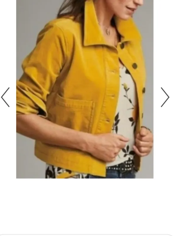CAbi Yellow Cropped Jean Jacket - Image 2