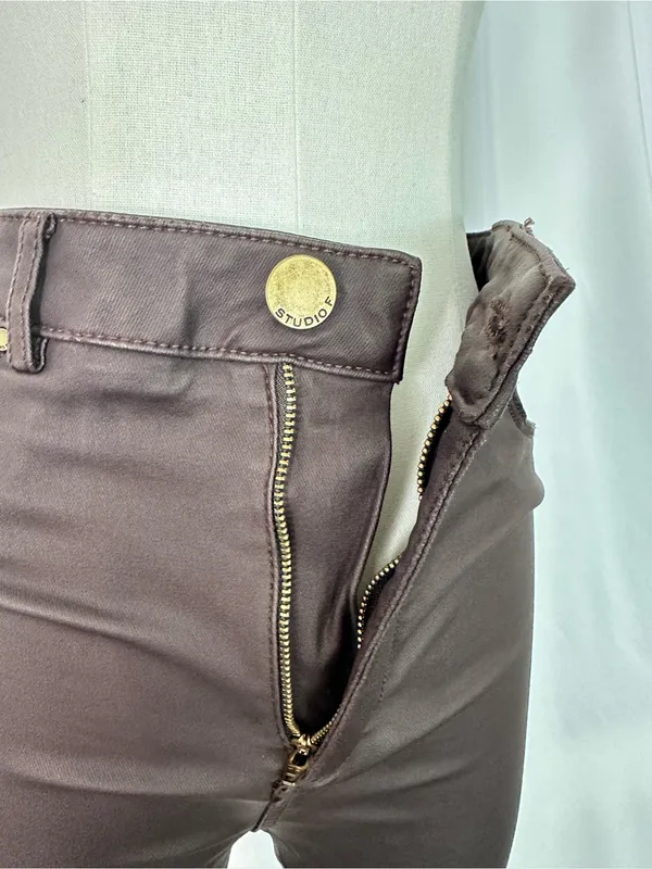 Studio F Brown Coated High-Rise Skinny Pants (1423) - Image 8