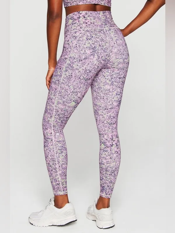 Fabletics On The Go Power Hold High Waist Leggings Pink Multi XL Ankle Pockets‎ - Image 3