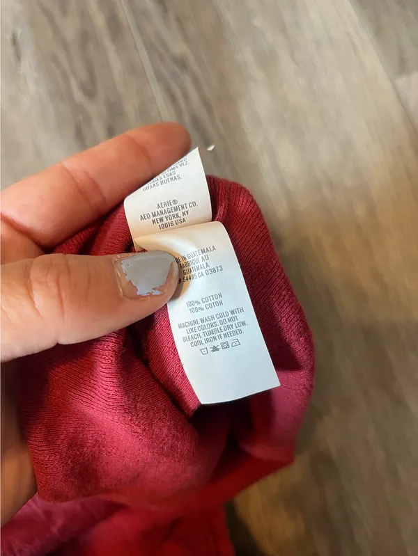 Aerie Off-Duty Pointelle Ribbed Shirt in Red - Image 9