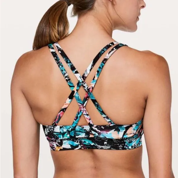 Lululemon Energy active workout bra in crush multi size 10 - Image 4