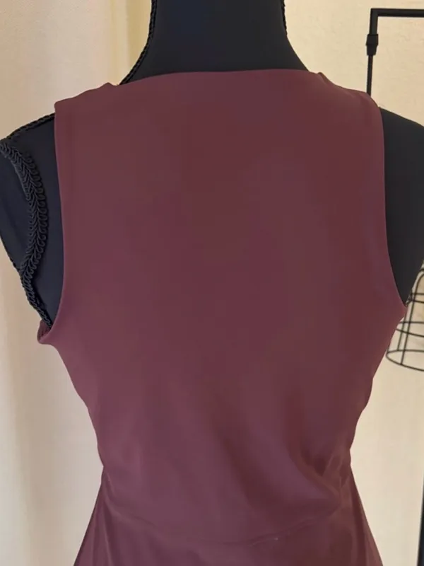 Spanx Brown Peplum Tank Top Small Stretch Athleisure Activewear - Image 6