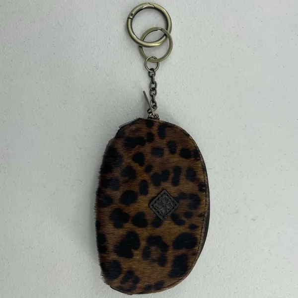 Patricia Nash Keisley Cosmetic Key Fob Leopard Calf‎ Hair Leather Brown Zipper - Image 4