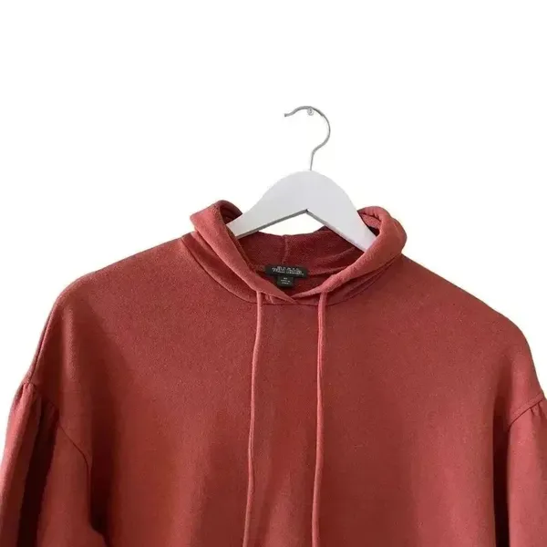 Wild Fable Cropped Boxy Hoodie Loopback Brown Soft Cozy Womens Sweatshirt SZ XS - Image 3