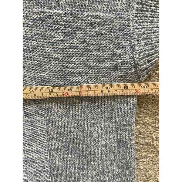 Ann Taylor Loft Women's Short Sleeve Blue White Rayon Blend Soft Sweater Large M - Image 10