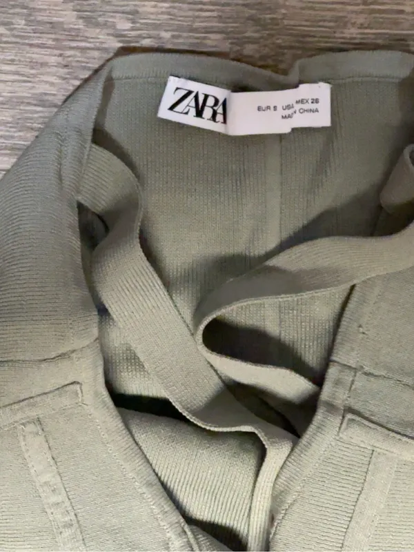 Zara Sage Green Bustier Bodycon Maxi Dress Size S - Image 4