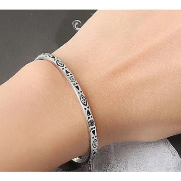 NEW Engraved 925‎ Sterling Silver Adjustable Cuff Bracelet - Image 12