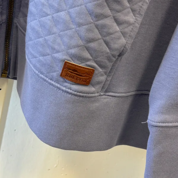 L.L. Bean Quilted Full Zip Sweatshirt Jacket Blue 2X Plus 515674 Deep Lake Soft - Image 6