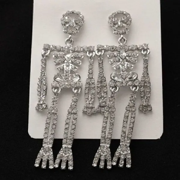 SKELETON And Rhinestone‎ Earrings. New! - Image 2