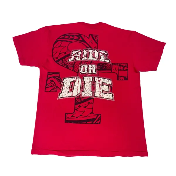 Shaka Vintage San Francisco 49ers Ride Or Die Red Graphic T-shirt - Image 2
