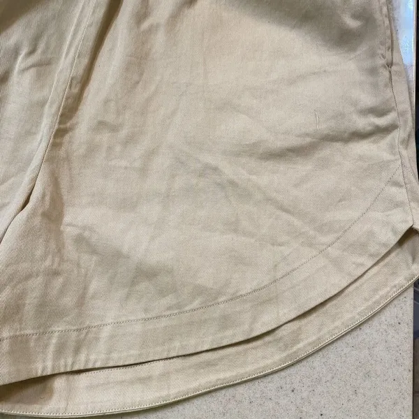 Nasty Gal‎ Twill Running Shorts 100% Cotton NWT Neutral Tan Size L Beach Vacay - Image 7