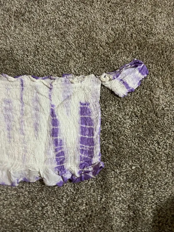 Kiwi & Punch Purple And White Top Womans Small New - Image 3