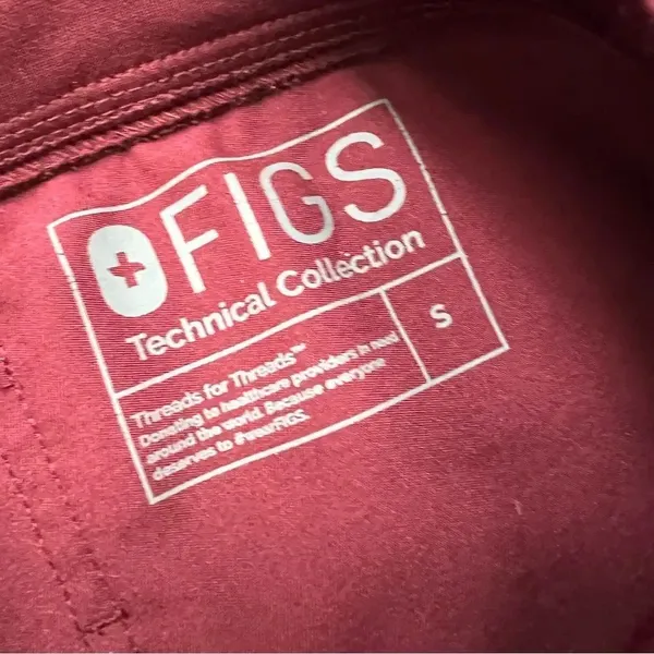 Figs Zamora Jogger Scrub Pants Burgundy Drawstring Waist Slim Fit Pant Small - Image 15