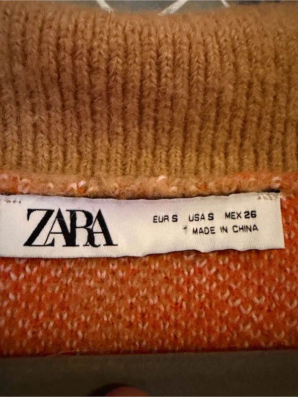 Zara | Argyle Collared Cropped Sweater, Small - Image 6