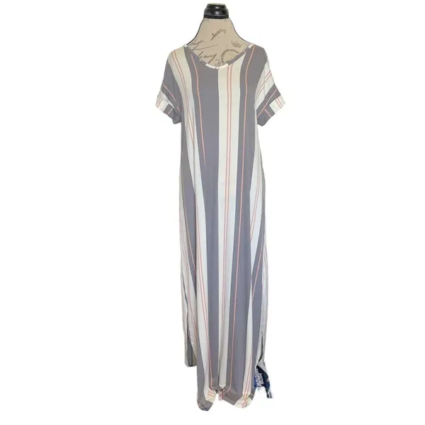 Lularoe Womens Dress Small Maxi Macy Striped Casual Modern Trendy Retro Spring - Image 5