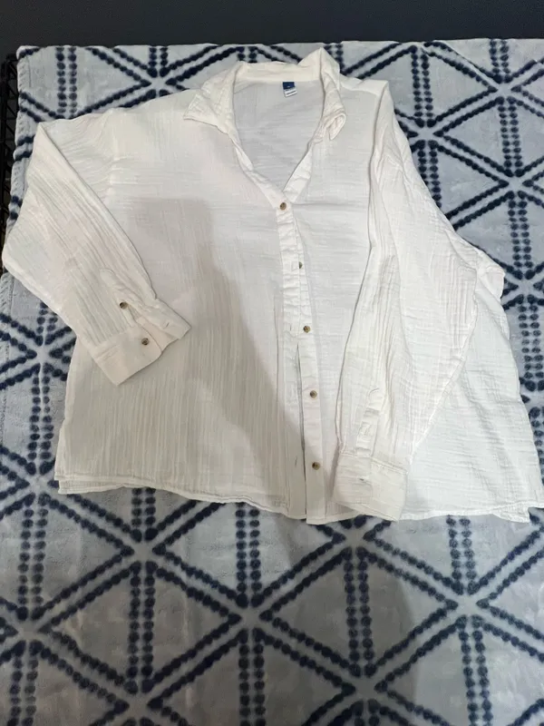 Old Navy Linen Shirt White - Image 2