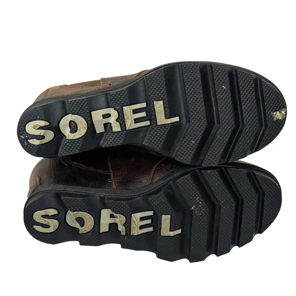 Sorel Joan of‎ Arctic Wedge II Chelsea Boot Leather Brown Burnt Henna Womens 7 - Image 4