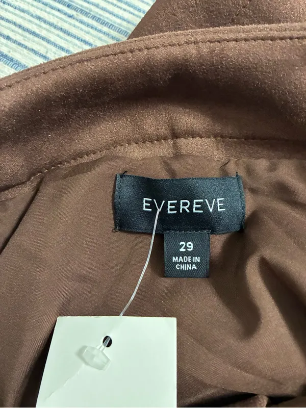 Evereve Brown Faux Suede A-Line Mini Skirt size 29 (8) - Image 2