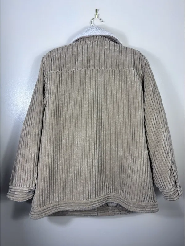 Koolaburra Ugg Corduroy Jacket Removable Fur Collar Camel Sz XL - Image 5