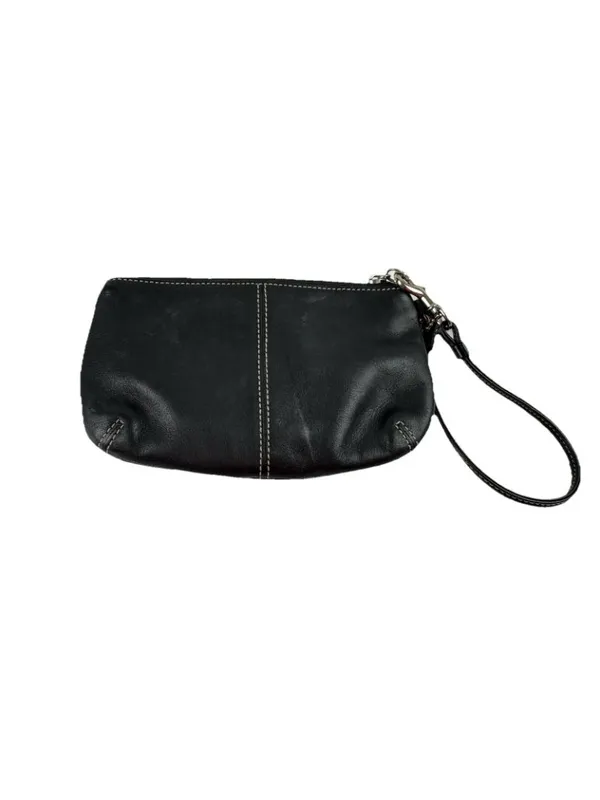 *Coach Vintage Legacy Turn-Lock Black Leather Wristlet Y2K 2000s - Image 6