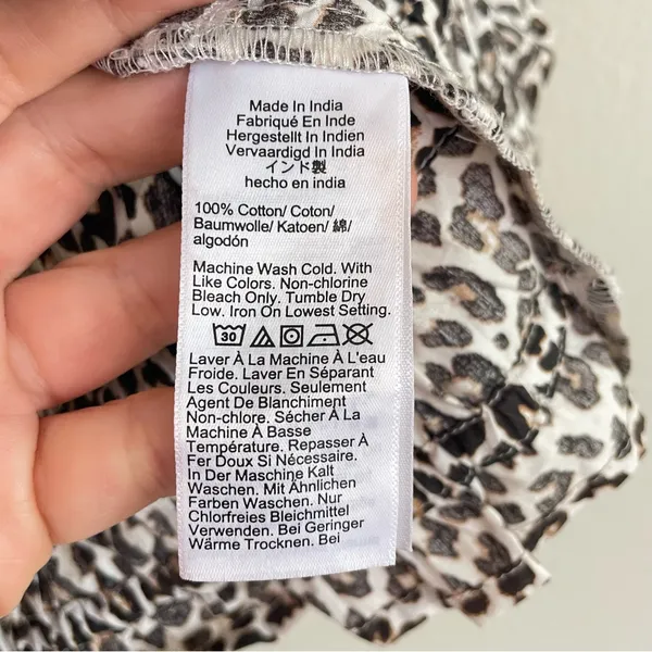 J. Crew Leopard Print Cotton‎ Poplin Hyacinth Top Size Medium - Image 4