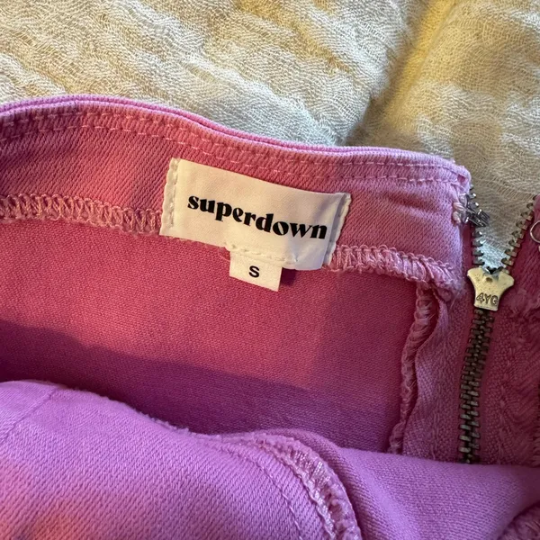 Pink Denim Strapless Denim Bustier Top - Image 3