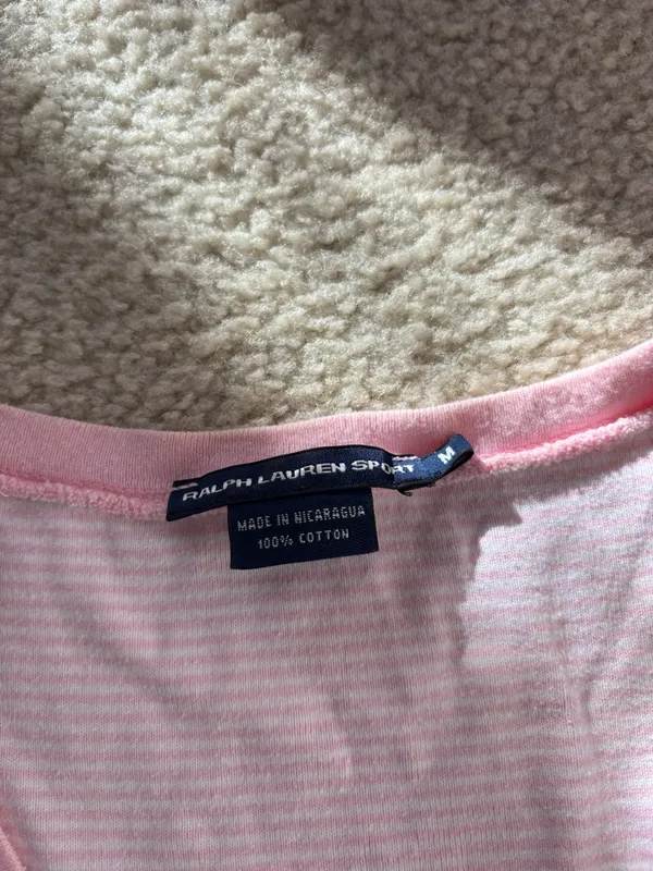Ralph Lauren Light Pink V-Neck Short Sleeve Baby Tee - Image 4