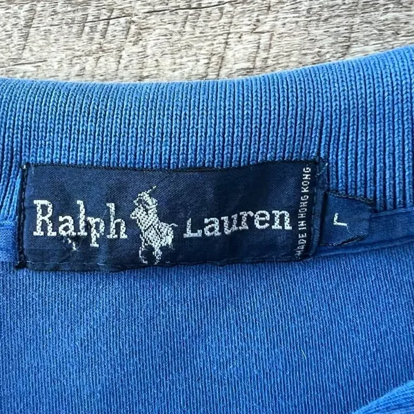Ralph Lauren Vintage 90s Classic Blue Short Sleeve Soft Polo Shirt Womens S - Image 7