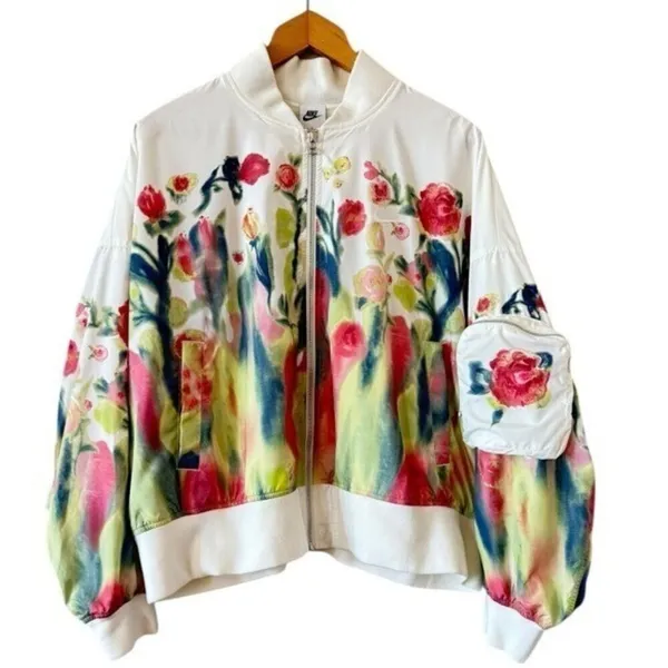NIKE Sportswear Artist Collection Bomber Jacket Sail White Size L NEW - Image 7