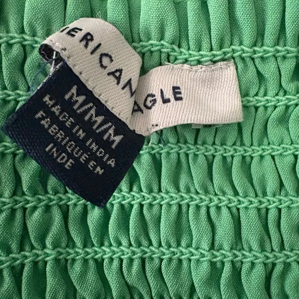 American Eagle Corset Tiered Floral Cotton Midi Dress Medium Women’s Green - Image 4