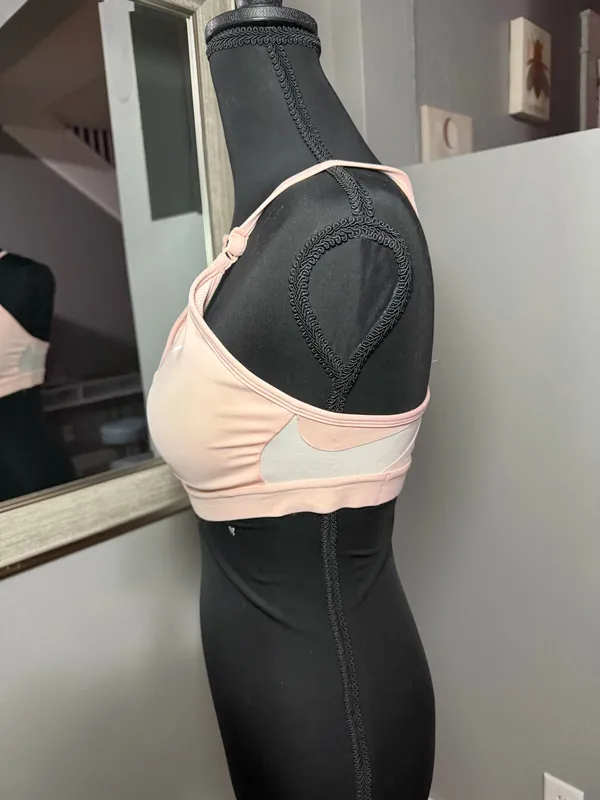 Nike Dri-FIT Indy Light-Support Padded V-Neck Pink Sports Bra Medium - Image 3