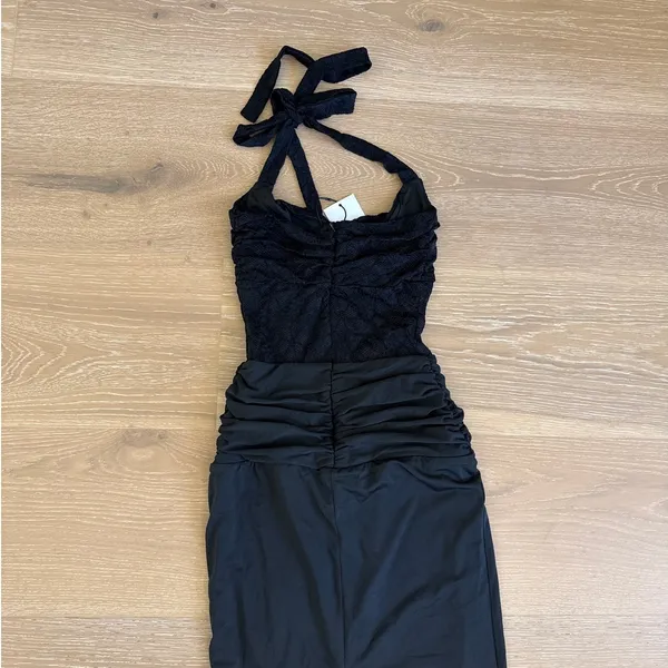 Showpo Maxi dress Halter neck Lace Melville Siuze US2 Black - Image 6