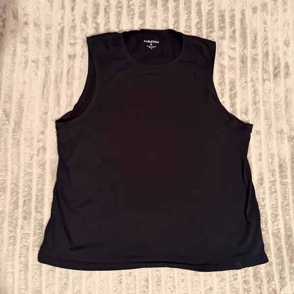 Fabletics Womens XL Black Muscle Tank Top Athletic Sleeveless Gym Shirt - Image 2