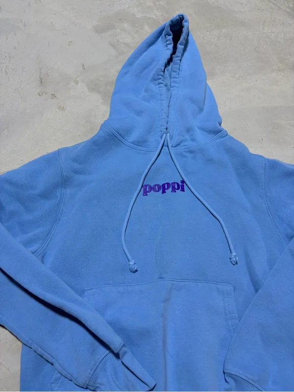 Poppi x target Blue Pullover Hoodie sweatshirt XS - Image 2