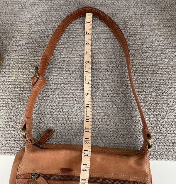Fossil Cognac Tan Leather Shoulder Bag Purse Y2K - Image 9