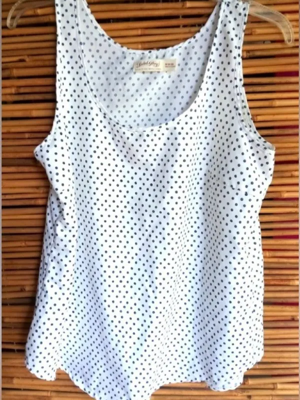 Faded Glory M Workwear White Black Dots Tank Top - Image 6