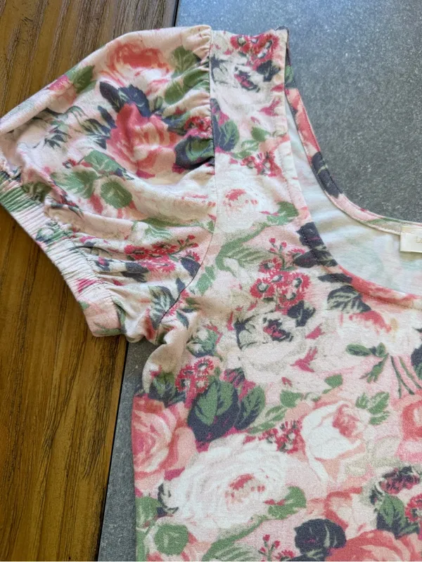 LoveShackFancy Dalary Veiled Kiss Mini Dress Floral Ruched Puff Sleeve Small - Image 7